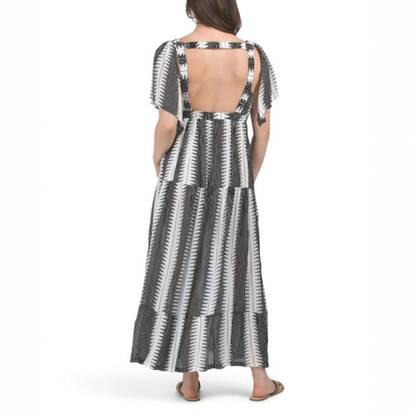 Elan Open Back Ruffle Sleeve Maxi Dress Size Small - New with Tags - Picture 5 of 5